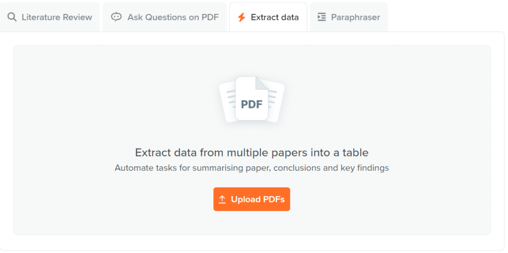 Fitur Extract Data di SciSpace.